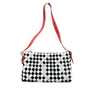 Nahui Ollin Candy Wrapper Crossbody Bag Black White Red Recycled Eco Purse